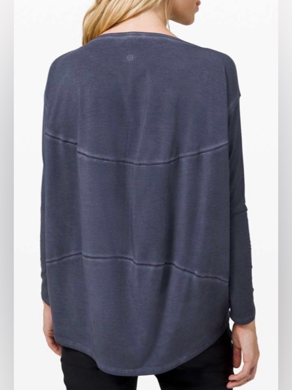 Lululemon Back In Action Long Sleeve *Fade, Navy/Grey, sz 4